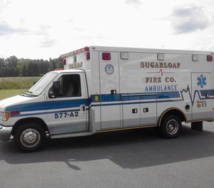 Matthew T. Perry, 31, is accused of punching out the windows of a Sugarloaf Township ambulance with his bare hands and making terroristic threats to first responders and hospital staff.