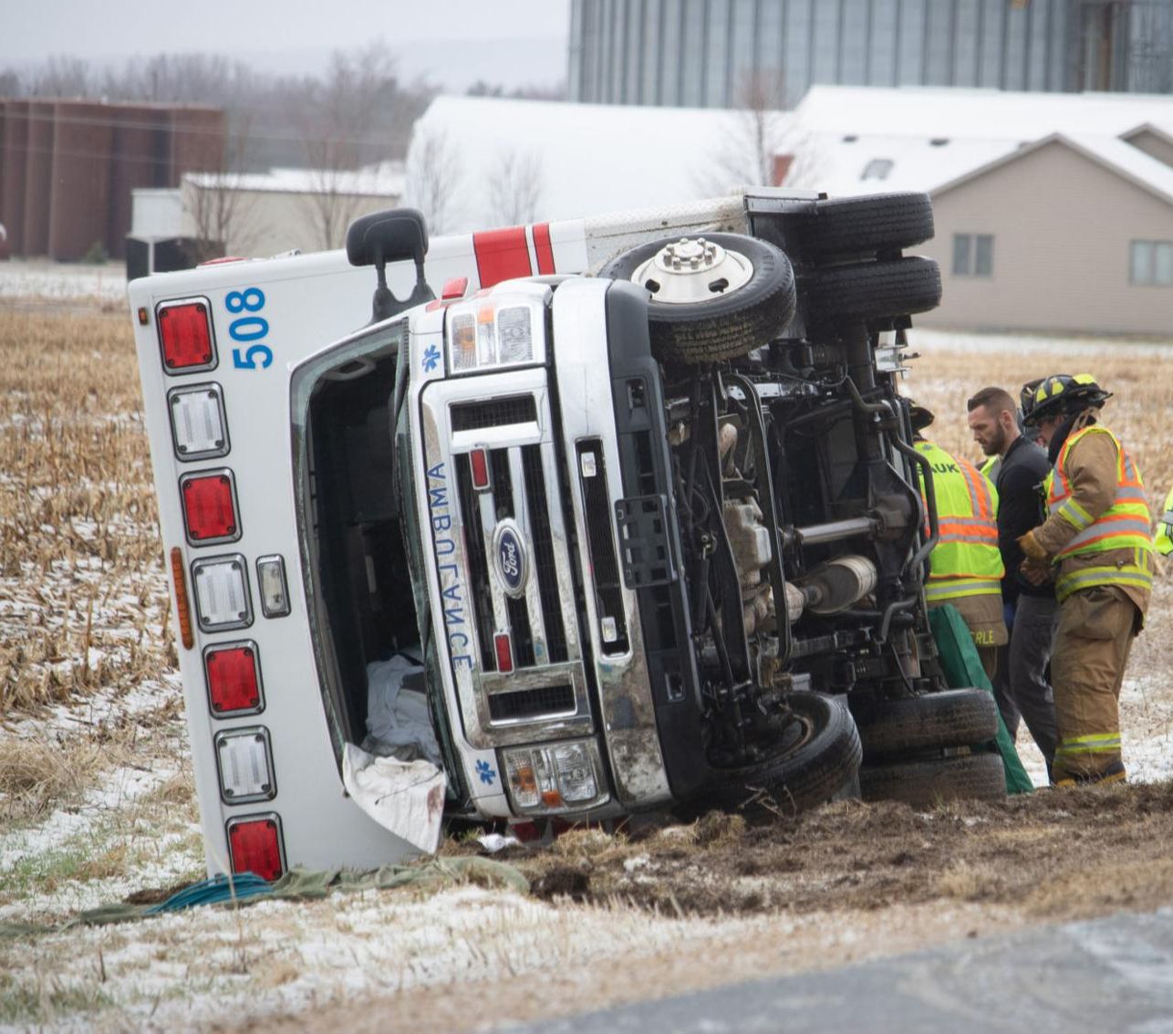 3 EMTs injured during ambulance rollover