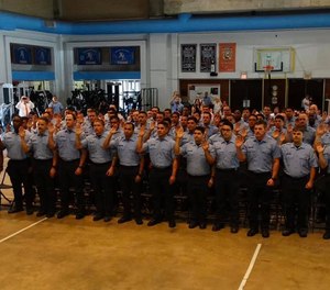 Houston FD held a swearing in ceremony for 66 new fire cadets on Thursday, May 16, 2019. (Photo/HFD)