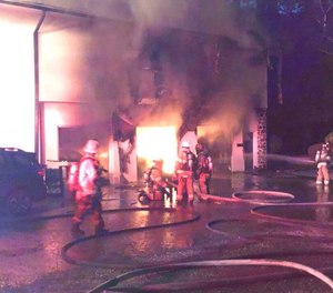 The two residents inside escaped without injury, Uttaro said, but one firefighter was treated for heat exhaustion. (Photo/Nassau County Fire Service Academy)