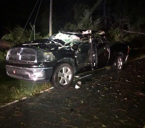 The firefighter was taken to Southeastern Regional Medical Center for treatment. (Photo/Northwoods Fire & Rescue)