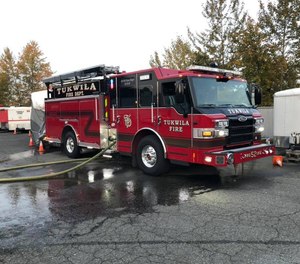Tukwila Firefighters IAFF Local 2088 said in a Facebook post Monday that the Tukwila Fire Department's Engine 52, normally staffed with three firefighters, was temporarily taken out of service and replaced with an aid vehicle staffed with two firefighters. The engine had returned to service as of Tuesday morning, according to the union. (Photo/Tukwila Fire Department Facebook)