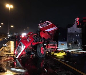 In January 2020, an Alabama fire truck was severely damaged after being struck by a pickup truck while blocking off a crash scene.