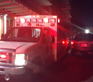 The Euclid Fire Department wrote on Facebook that one of their ambulances was hit by a driver trying to get a parking spot while they were responding to a medical emergency. (Photo/Euclid Fire Department Facebook)