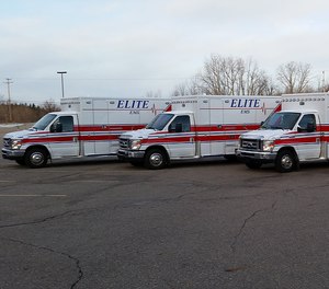 A suspect faces multiple felony charges in connection with an ambulance stolen Monday night that led to a police chase and crash in downtown Flint. (Photo/Elite EMS)