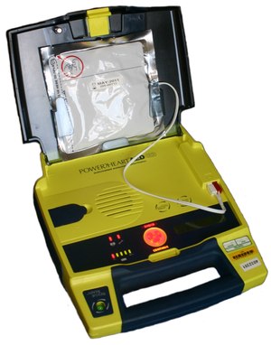 AEDs are a crucial component of out of hospital cardiac arrest survival. Finding funding matters. (Photo/Wikimedia Commons)