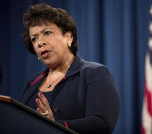 This Sept. 22, 2016, file photo shows Attorney General Loretta Lynch responding to a question during a news conference at the Justice Department in Washington.