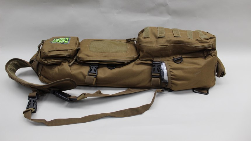 The Active Incident Breaching Bag (pronounced ABBY). Note multiple external pockets for storage of small items.