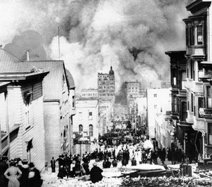 Massives fires in the aftermath of the Great Earthquake of 1906 destroyed thousands of buildings and threatened to turn the entire city of San Francisco into a pile of ash. Firefighting efforts were hampered both by debris leftover from the quake and by the destruction of water mains and cisterns firefighters relied on for water supply.