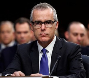 In this June 7, 2017 file photo, acting FBI Director Andrew McCabe appears before a Senate Intelligence Committee hearing about the Foreign Intelligence Surveillance Act on Capitol Hill in Washington. (AP Photo/Alex Brandon, File)