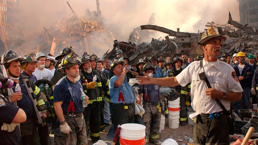 Rescue and recovery operations continue on Thursday, Sept. 13, 2001, at the World Trade Center site.