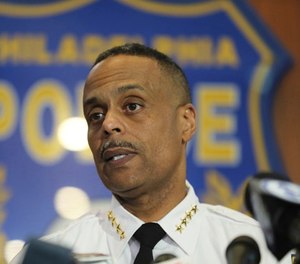 Philadelphia Police Commissioner Richard Ross speaks to the media during a news conference, Thursday, April 19, 2018 in Philadelphia.