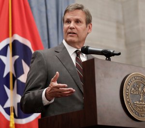 In this Nov. 7, 2018, photo, Governor-elect Bill Lee speaks during a news conference in the Capitol in Nashville, Tenn.