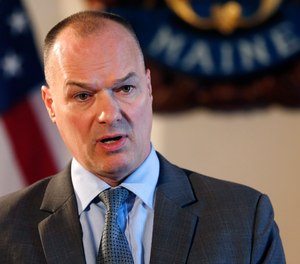Department of Corrections Commissioner Randy Liberty speaks at a news conference in the State House, Wednesday, Feb. 6, 2019, in Augusta, Maine.