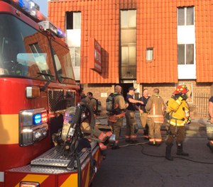 The fire was in first-floor unit of the Alpine Motel Apartments and its cause is under investigation. (Photo/Las Vegas Fire Department)
