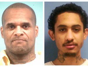 Inmates David May, 42, and Dillion Williams, 27, were discovered missing about 1:45 a.m. Saturday from the state penitentiary at Parchman, Miss. May was convicted of aggravated assault in Harrison County. Williams was convicted of aggravated assault and burglary in Marshall County. (MDOC via AP)