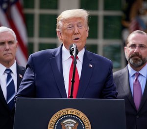 The announcement comes as House Speaker Nancy Pelosi and the Trump administration are laboring to finish the coronavirus aid package.