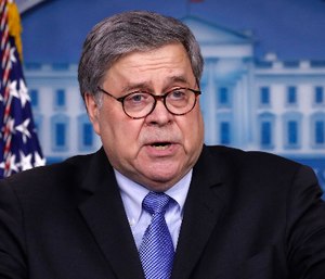 Attorney General William Barr speaks about the coronavirus in the James Brady Briefing Room, Monday, March 23, 2020, in Washington.