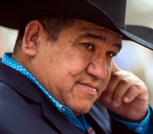 In this Feb. 28, 2017, file photo, Chairman Harold Frazier of the Cheyenne River Sioux Tribe leaves federal court in Washington.
