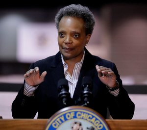 In this April 10, 2020, file photo Chicago Mayor Lori Lightfoot speaks during a news conference. (AP Photo/Nam Y. Huh, File)