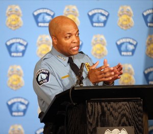 Minneapolis Police Chief Medaria Arradondo addresses the media Wednesday, June 10, 2020 in Minneapolis.