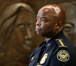 Then-Interim Atlanta Police Chief Rodney Bryant speaks to the Associated Press on Thursday, June 18, 2020, in Atlanta.