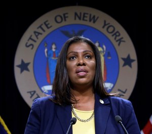 New York State Attorney General Letitia James speaks during a news conference on November 19, 2020. (AP Photo/Richard Drew, File)