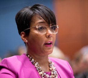 In this July 17, 2019, file photo, Atlanta Mayor Keisha Lance Bottoms speaks during a Senate Democrats' Special Committee in Washington, D.C.