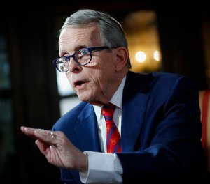 In this Dec. 13, 2019, file photo, Ohio Gov. Mike DeWine speaks about his plans for the coming year during an interview at the Governor's Residence in Columbus, Ohio.