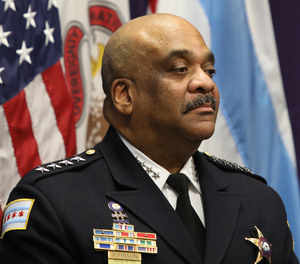 In this Nov. 7, 2019 file photo, Chicago Police Superintendent Eddie Johnson speaks at a news conference in Chicago.