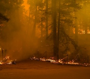A property is ravaged by the CZU August Lightning Complex Fire, Thursday, Aug. 20, 2020, in Bonny Doon, Calif.