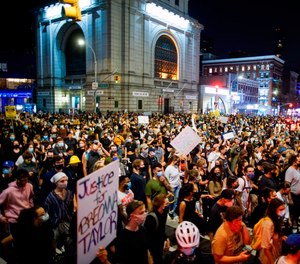 Demonstrators march during a protest for Breonna Taylor on Sept. 23, 2020, in New York.