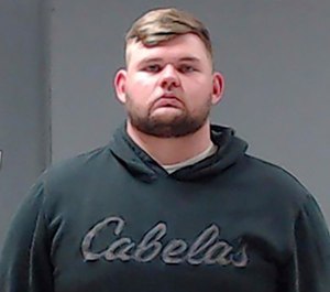 This booking photo shows Wolfe City Police Officer Shaun Lucas on Monday, Oct. 5, 2020. (Hunt County Sheriff's Office via AP)
