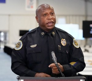 Nashville, Tenn., Interim Police Chief John Drake speaks Oct. 16, 2020, in Nashville, Tenn. Drake was named Monday, Nov. 30, 2020, as the new Nashville chief of police.