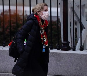 Dr. Deborah Birx, White House coronavirus response coordinator, leaves the White House Tuesday, Dec. 1, 2020. The CDC is planning to shorten COVID-19 quarantine to 10 days, or 7 with a negative test result, according to a senior official.