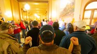 Protesters swarm Statehouses across US; some evacuated