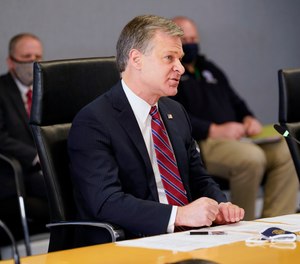 FBI Director Christopher Wray speaks during a briefing at FEMA headquarters, Thursday, Jan. 14, 2021, in Washington.