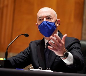 Homeland Security Secretary nominee Alejandro Mayorkas testifies during his confirmation hearing in the Senate Homeland Security and Governmental Affairs Committee on Tuesday, Jan. 19, 2021, on Capitol Hill in Washington.