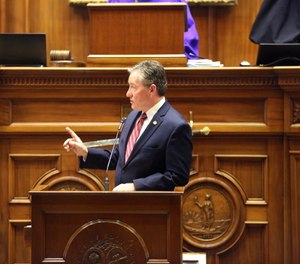 South Carolina Sen. Greg Hembree, R-Little River, speaks in favor of a bill that would add the firing squad to the electric chair and lethal injection as execution methods in the state.