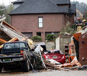 Severe storms in Central Alabama killed five people and left several injured, including first responders, on Thursday. Dozens of homes were damaged or destroyed.