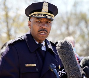 In this April 2, 2021, file photo, Washington Metropolitan Police Department chief Robert Contee speaks during a news conference in Washington.