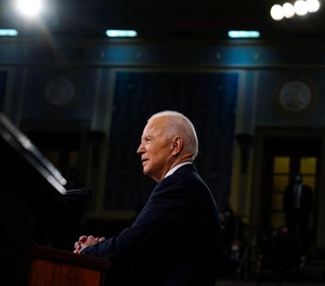 President Joe Biden addresses a joint session of Congress, Wednesday, April 28, 2021, in the House Chamber at the U.S. Capitol in Washington.