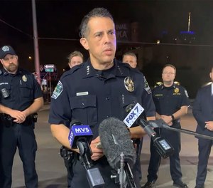 Austin Police Chief Chacon providing an update on overnight shootings in Austin, Texas, early Saturday, June 12, 2021.