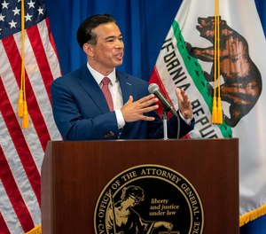In this April 23, 2021, file photo, California Attorney General Rob Bonta speaks in Sacramento, Calif. California.