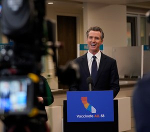 Gov. Gavin Newsom speaks at a news conference in Oakland, Calif., Monday, July 26, 2021.