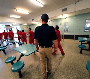 Immigration detainees leave the cafeteria at the Winn Correctional Center in Winnfield, La., in this Thursday, Sept. 26, 2019 file photo.