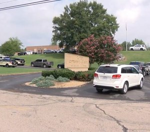 Police respond to an emergency situation at Volunteer High School on Tuesday, Aug. 10, 2021 in Church Hill, Tenn.