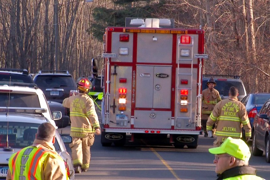 Emergency responders are outside Sandy Hook Elementary School in Newtown, Connecticut, Dec.14, 2012.
