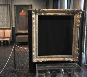 In this March 11, 2010 file photo, empty frames from which thieves took
