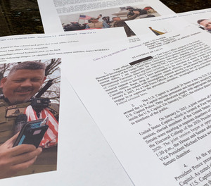 This photo shows part of the Justice Department's statement of facts in the complaint and arrest warrant for Christopher Worrell.